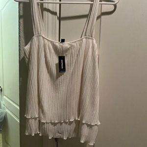Express tiered white tank top- Brand new with tags.